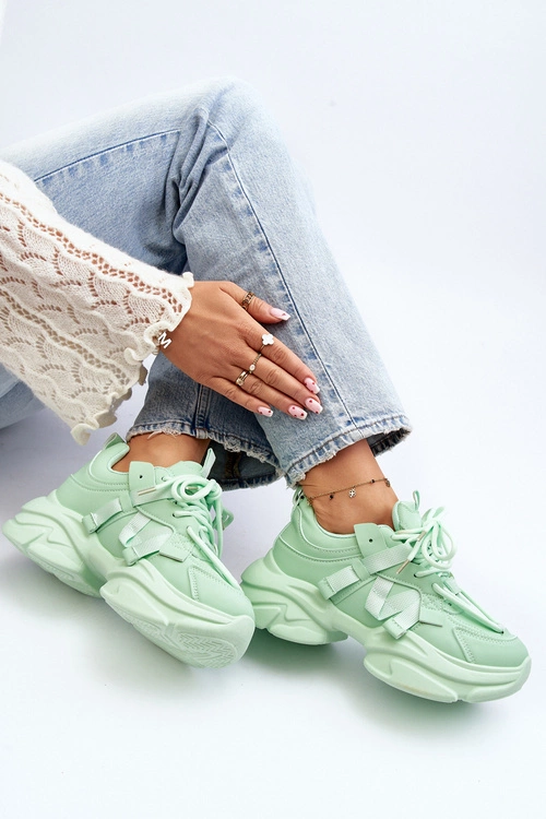 Sneakersy Damskie Na Masywnej Podeszwie Zielone Windamella