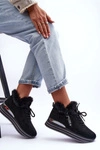 Buty Sportowe Na Platformie Z Futerkiem Czarne Jamarie 