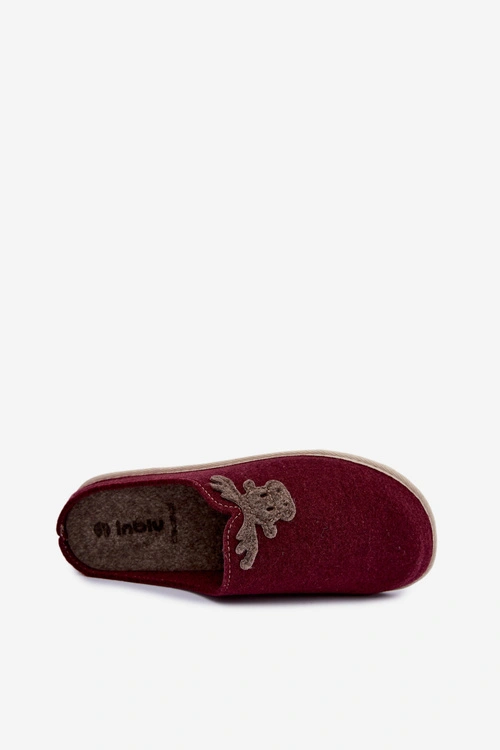 Kapcie Damskie Z Reniferem Inblu CS000049 Bordowe