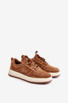 Męskie Sneakersy Na Platformie Zamszowe Big Star OO174014 Brązowe 