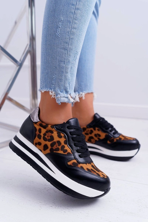 Sportowe Damskie Buty W Panterkę Gruba Podeszwa OHH!