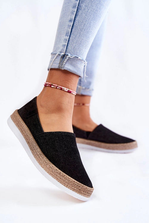 Damskie Tenisówki Slip On Big Star KK276008 Czarne