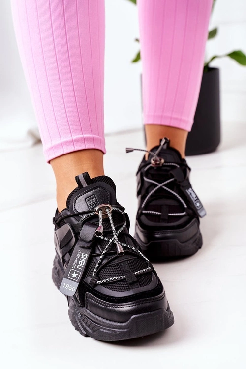 Damskie Sportowe Buty Sneakersy Czarne Far Away