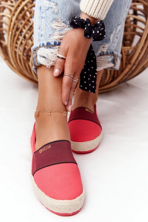 Espadryle Na Plecionej Podeszwie Big Star HH274478 Czerwone