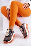 Sportowe Buty Sneakersy Big Star JJ274996 Szaro-Pomarańczowe