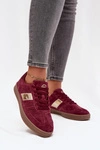 Zamszowe Sneakersy Damskie Vinceza 14029 Bordowe