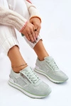 Damskie Buty Sportowe Z Ozdobnym Zamkiem Zielone Adrea