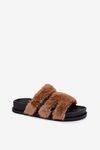 Kapcie Klapki Z Futerkiem Camel Nalisette