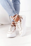 Damskie Sportowe Buty Sneakersy Biało-Złote Melanie