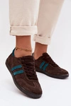Zazoo N1068 Zamszowe Niskie Sneakersy Damskie Czekoladowe