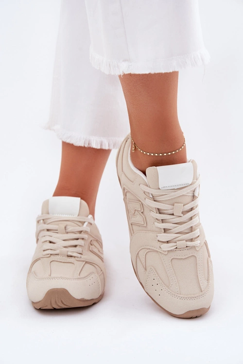 Buty Sportowe Damskie Z Eko Zamszu Beżowe Dorella