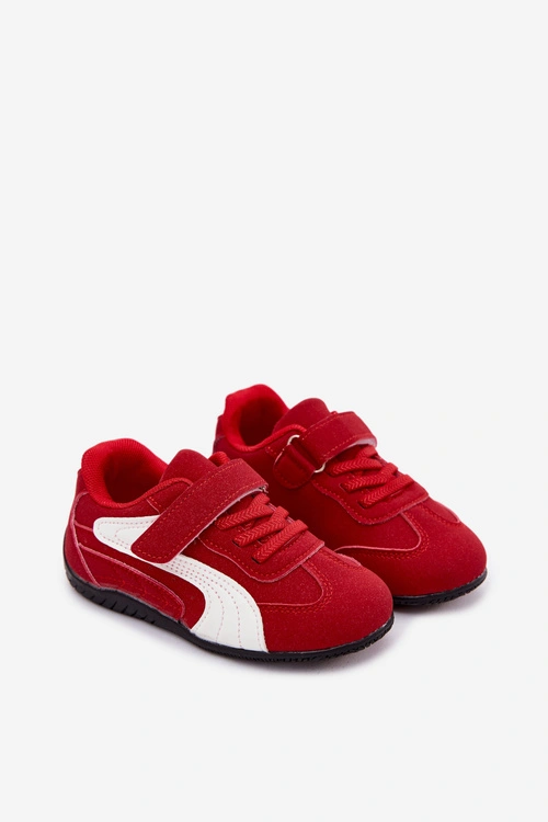 Buty Sportowe Dziecięce Z Rzepem Czerwone Perrin