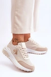Błyszczące Buty Sportowe Z Ozdobą Beżowe Seneca
