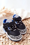 Dziecięce Sportowe Buty Czarno-Niebieskie Linen