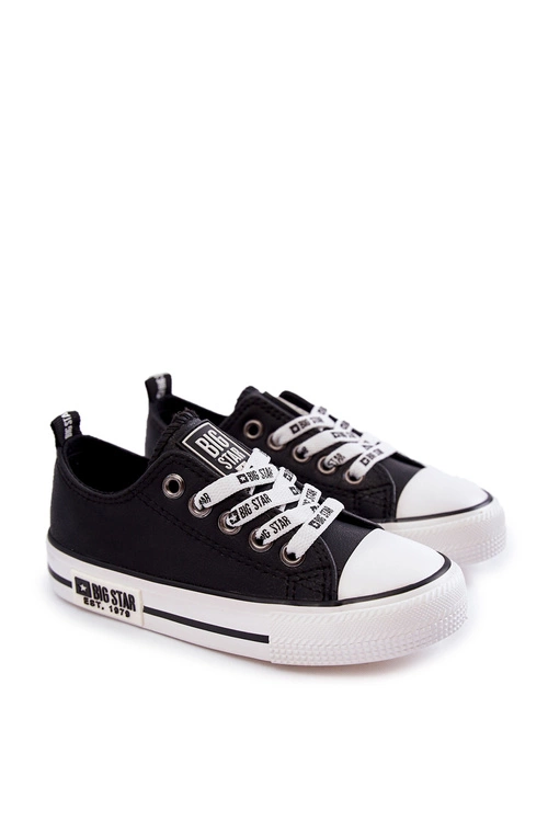 Dziecięce Skórzane Trampki BIG STAR KK374039 Czarne