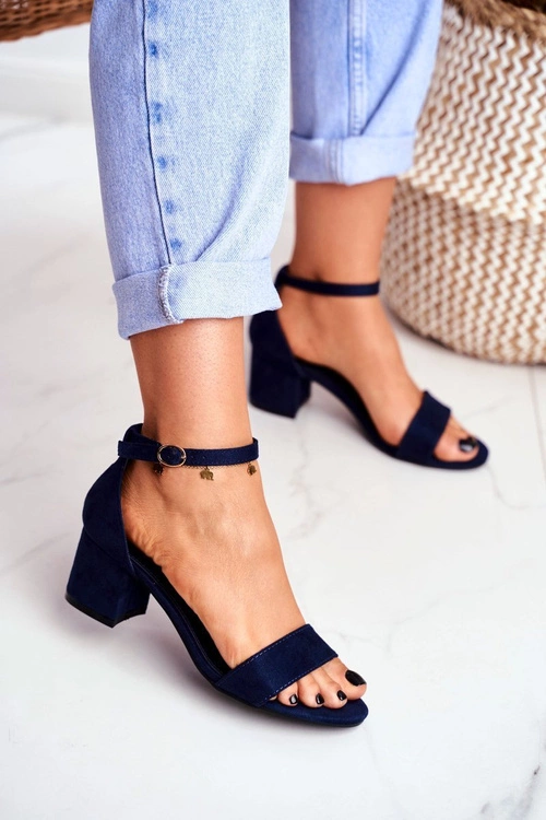 Sandały Damskie Zamszowe Granatowe Oh Baby!