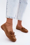 Mokasyny Damskie Z Naturalnego Zamszu Camel Vantae