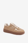 Niskie Sneakersy Damskie Ciemnobeżowe Brenelle