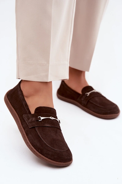 Mokasyny Barefoot Z Zamszu Zazoo 322 Czekoladowe