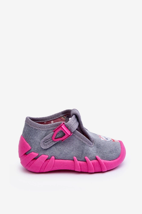 Buty Papcie Befado Kotki 110P480 Szaro-Różowe