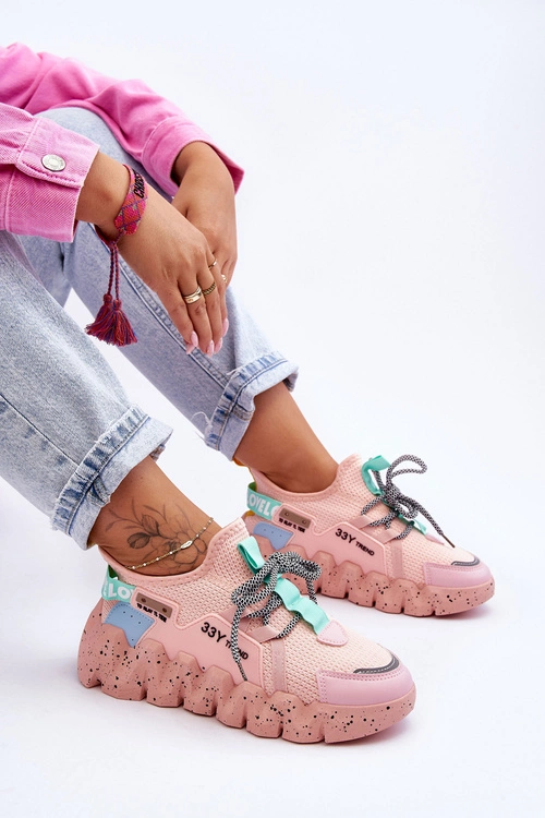 Wsuwane Modne Sneakersy Jasnoróżowe Evolution