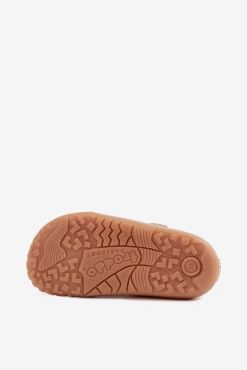 Kapcie Dziecięce Na Rzep Błyszczące Barefoot Froddo Cannvas G1700439-3 Złote
