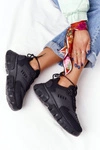 Damskie Sneakersy Na Dużej Podeszwie Czarne New York