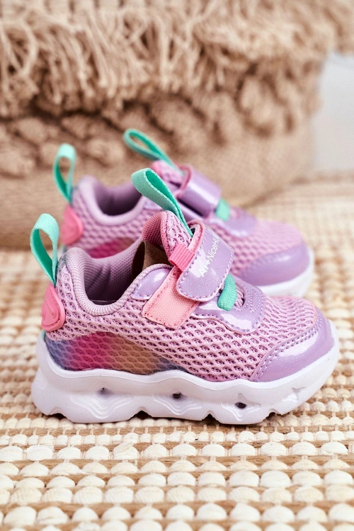 Sportowe Buty Dziecięce Świecące Fioletowe ABCKIDS B011105220