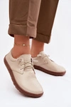 Skórzane Półbuty Barefoot Damskie Zazoo 10189 Beżowe
