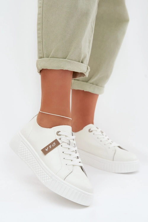 Sneakersy Damskie Z Naturalnej Skóry D&A GR61-5591 Białe