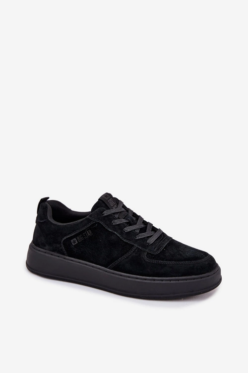 Męskie Sneakersy Na Platformie Zamszowe Big Star OO174012 Czarne
