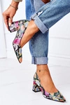 Skórzane Czółenka Z Wężowym Wzorem Lewski Shoes 2801 Kolorowe