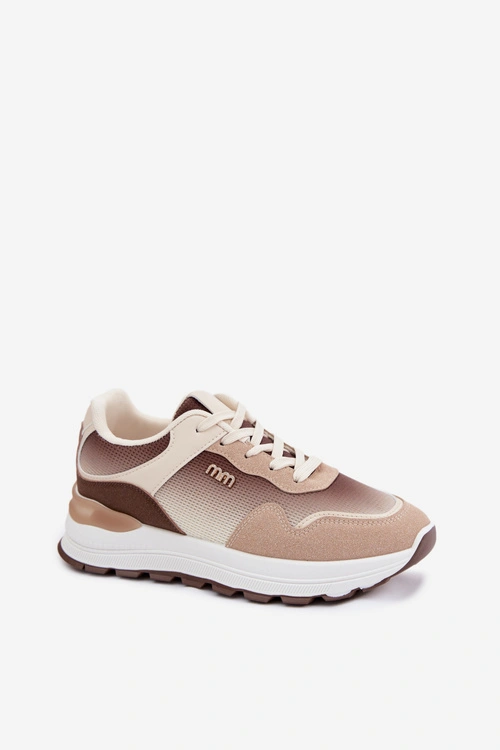 Sneakersy Damskie Na Platformie Brązowe Lelmira