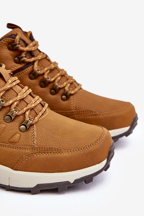 Ocieplane Sneakersy Męskie Brązowe Big Star MM174158