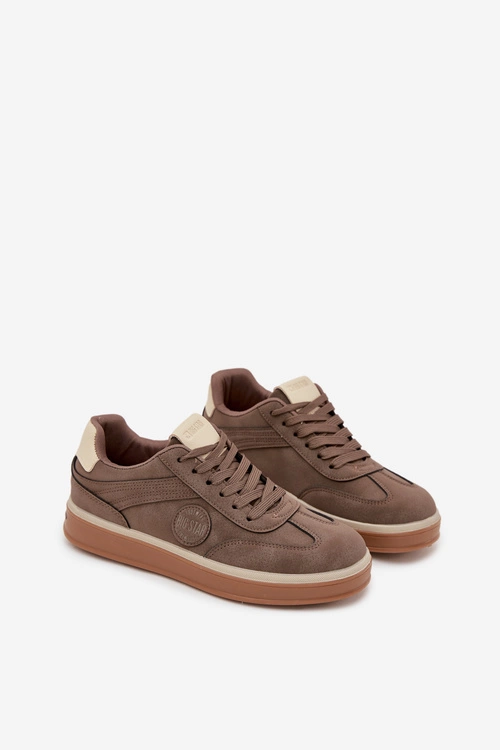 Sneakersy Męskie Niskie Big Star SS174020 HI-POLY SYSTEM Ciemnobeżowe