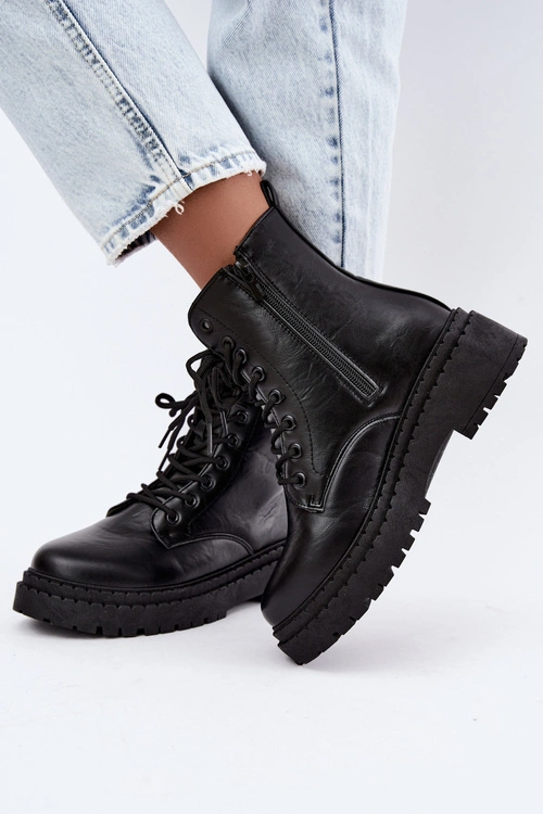 Botki Typu Workery Damskie Big Star UU274816 Czarne