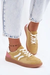 Skórzane Zamszowe Sneakersy Damskie Żółte Coressa