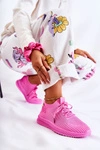 Damskie Sportowe Buty Sneakersy Materiałowe Różowe Storia