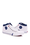 Trampki Męskie Cross Jeans Wysokie Materiałowe Białe DD1R4056