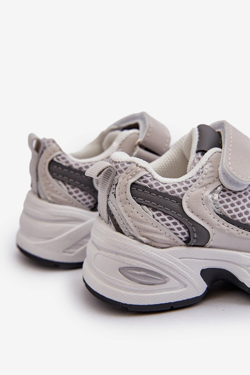 Dziecięce Buty Sportowe Sneakersy Na Rzep Szare Rulagia