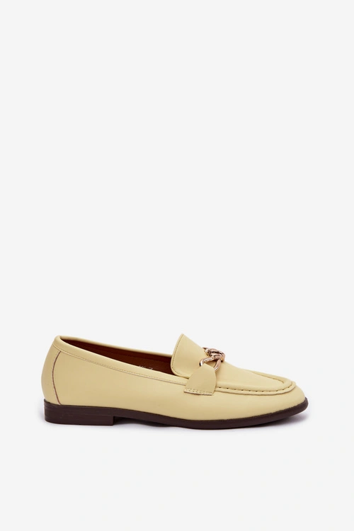 Loafersy Damskie Z Ozdobnym Detalem Żółte Rosynne
