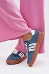 Sneakersy Damskie Z Naturalnego Zamszu Niebieskie Delyssia