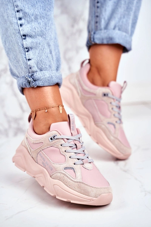 Damskie Sportowe Buty Sneakersy Big Star GG274655 Różowe