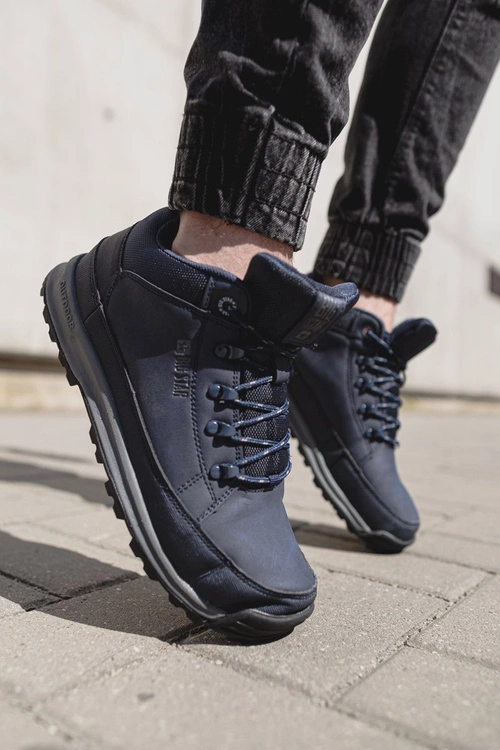 Trekkingowe Męskie Buty Big Star Wysokie Outdoor Granat EE174466