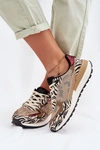 Buty Sportowe Sneakersy Damskie Wzorzyste Big Star TT274333 Beżowe