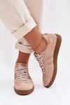 Zazoo N1068 Zamszowe Niskie Sneakersy Damskie Brudny Róż