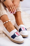 Damskie Espadryle Wsuwane Big Star JJ274964 Biało-Granatowe