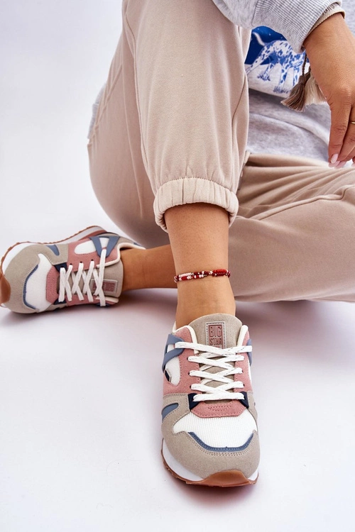 Wygodne Damskie Sneakersy Memory Foam Big Star LL274951 Niebieskie