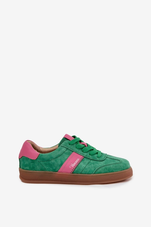 Zamszowe Sneakersy Damskie Vinceza 79576 Zielone