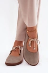 Skórzane Zamszowe Baleriny Barefoot Wiązane Zazoo 021 Cappuccino